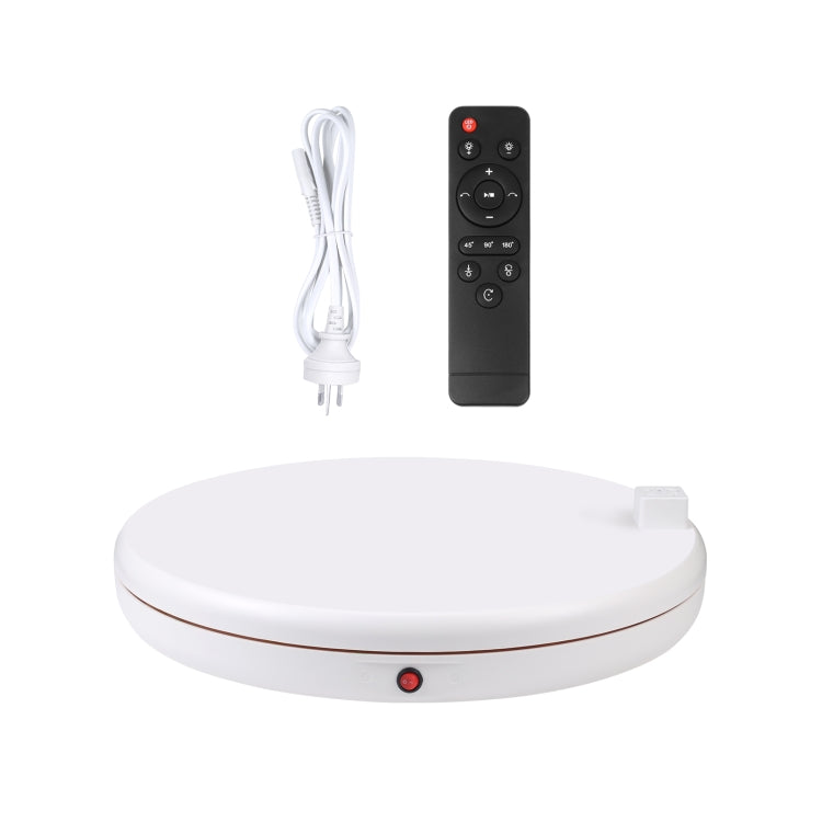 PULUZ 45cm Remote Control Adjusting Speed Rotating Turntable Display Stand with Power Socket, White, Load 100kg(AU Plug) - Camera Accessories by PULUZ | Online Shopping UK | buy2fix