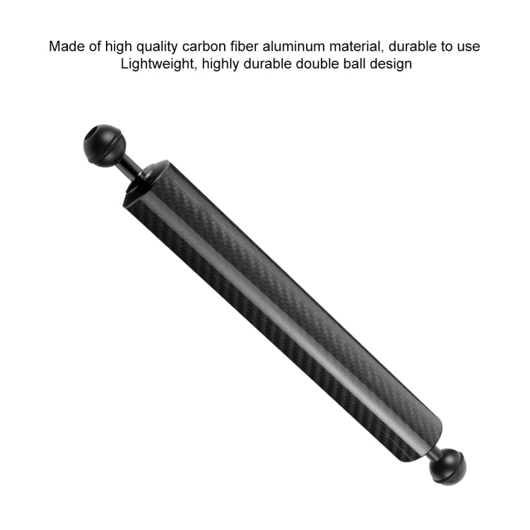 PULUZ 12.59 inch 32cm Length 40mm Diameter Dual Balls Carbon Fiber Floating Arm, Ball Diameter: 25mm, Buoyancy: 189g - Diving Accessories by PULUZ | Online Shopping UK | buy2fix