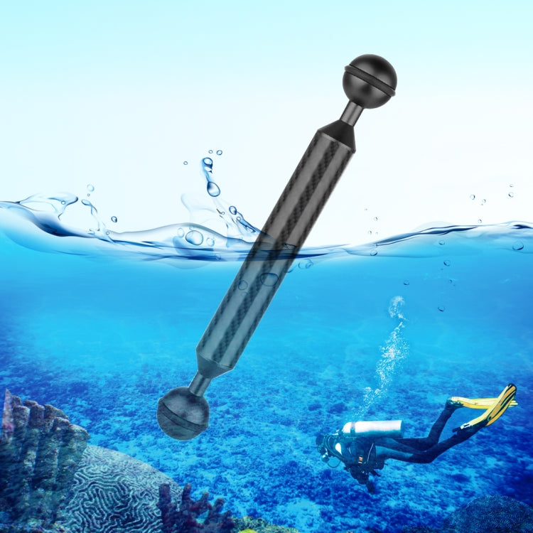 PULUZ  7 inch 18cm Length 20.8mm Diameter Dual Balls Carbon Fiber Floating Arm, Ball Diameter: 25mm(Black) - Diving Accessories by PULUZ | Online Shopping UK | buy2fix