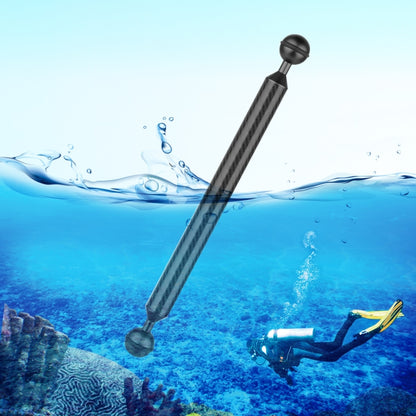 PULUZ 11 inch 28cm Length 20.8mm Diameter Dual Balls Carbon Fiber Floating Arm, Ball Diameter: 25mm(Black) - Diving Accessories by PULUZ | Online Shopping UK | buy2fix