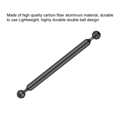 PULUZ 11 inch 28cm Length 20.8mm Diameter Dual Balls Carbon Fiber Floating Arm, Ball Diameter: 25mm(Black) - Diving Accessories by PULUZ | Online Shopping UK | buy2fix