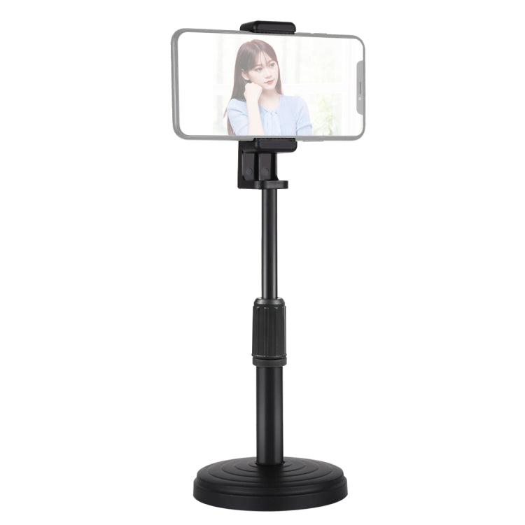 PULUZ Round Base Desktop Holder Mount with Phone Clamp, Adjustable Height: 15.5cm-25.5cm - Camera Accessories by PULUZ | Online Shopping UK | buy2fix