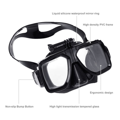 PULUZ Water Sports Diving Equipment Diving Mask Swimming Glasses for GoPro, Insta360, DJI and Other Action Cameras(Black) - Diving Mask by PULUZ | Online Shopping UK | buy2fix