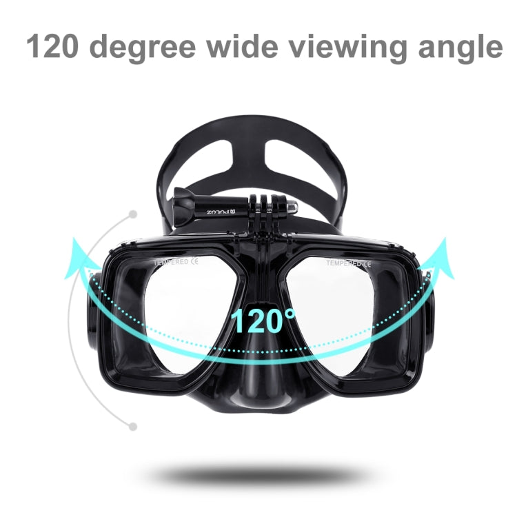 PULUZ Water Sports Diving Equipment Diving Mask Swimming Glasses for GoPro Hero11 Black / HERO10 Black / HERO9 Black /HERO8 / HERO7 /6 /5 /5 Session /4 Session /4 /3+ /3 /2 /1, Insta360 ONE R, DJI Osmo Action and Other Action Cameras(Black) - DJI & GoPro Accessories by PULUZ | Online Shopping UK | buy2fix