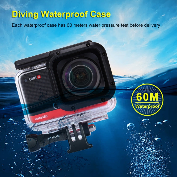 PULUZ 60m Underwater Depth Diving Case Waterproof Camera Housing for Insta360 ONE R 1.0 inch Edition(Transparent) - Case & Bags by PULUZ | Online Shopping UK | buy2fix