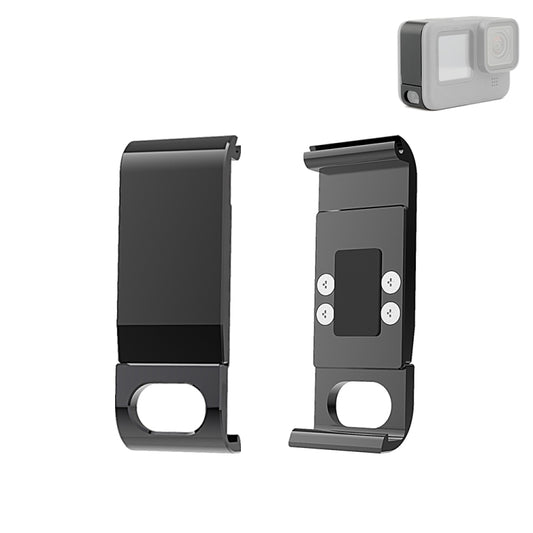 PULUZ Metal Battery Side Interface Cover for GoPro Hero11 Black / HERO10 Black / HERO9 Black(Black) - DJI & GoPro Accessories by PULUZ | Online Shopping UK | buy2fix