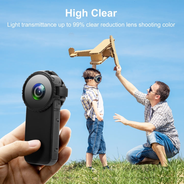 PULUZ Upgrade Lens Guard Protective Glass Cover for Insta360 One X2(Black) - DJI & GoPro Accessories by PULUZ | Online Shopping UK | buy2fix
