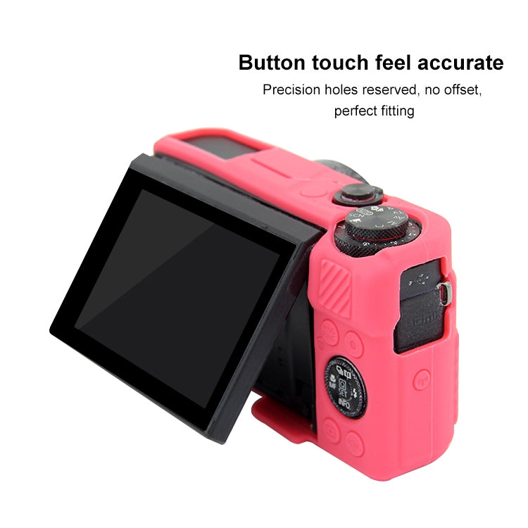 PULUZ Soft Silicone Protective Case for Canon EOS G7 X Mark II(Rose Red) - Camera Accessories by PULUZ | Online Shopping UK | buy2fix