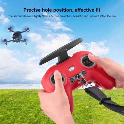 For DJI FPV Combo Remote Control PULUZ Silicone Protective Case(Red) - DJI & GoPro Accessories by PULUZ | Online Shopping UK | buy2fix