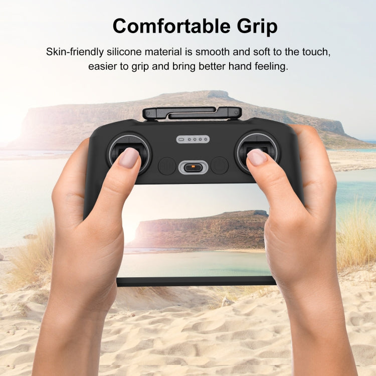 For DJI Mini 4 Pro / Air 3 Remote Control / DJI RC 2 with Screen PULUZ Silicone Protective Case (Black) - Others by PULUZ | Online Shopping UK | buy2fix