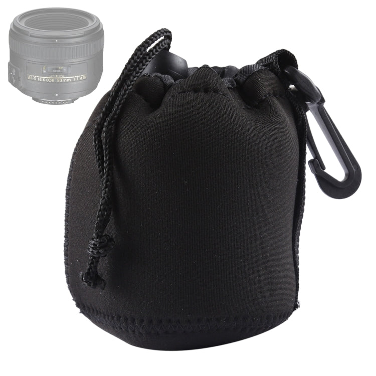 Neoprene SLR Camera Lens Carrying Bag Pouch Bag with Carabiner, Size: 8x10cm(Black) - Camera Accessories by buy2fix | Online Shopping UK | buy2fix