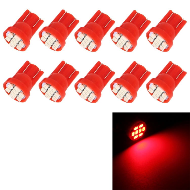 10 PCS T10 8 LED Car Signal Light Bulb(Red Light) - In Car by buy2fix | Online Shopping UK | buy2fix