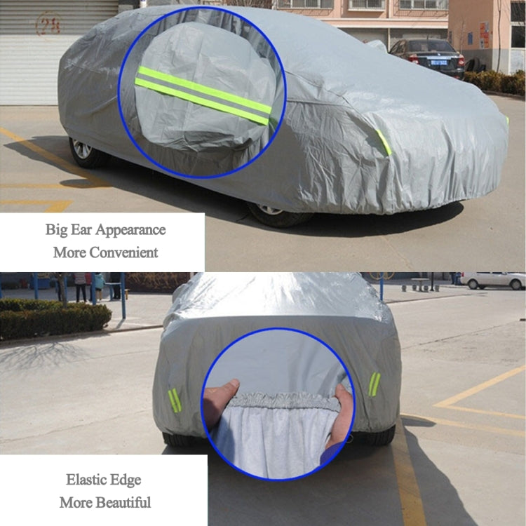 PEVA Anti-Dust Waterproof Sunproof Hatchback Car Cover with Warning Strips, Fits Cars up to 4.5m(177 inch) in Length - PE Material by buy2fix | Online Shopping UK | buy2fix