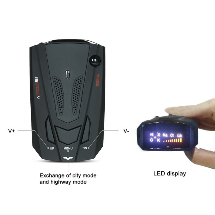 V7 Car Anti-Police Radar Detector 360 Protection Defense Laser Detection, Built-in Russian & English Voice Broadcast(Black) - Radar Detectors by buy2fix | Online Shopping UK | buy2fix