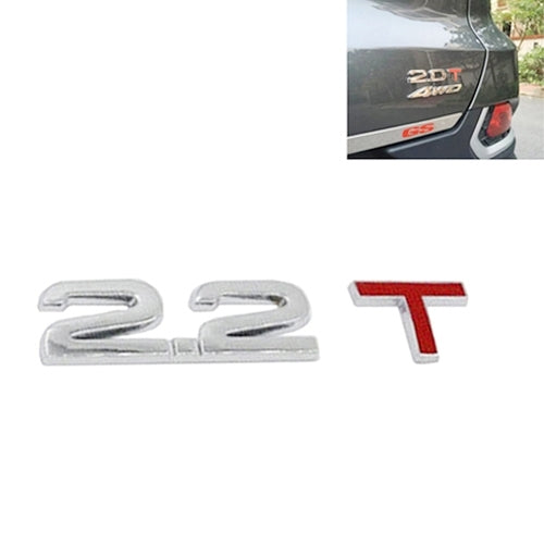 3D Universal Decal Chromed Metal 2.2T Car Emblem Badge Sticker Car Trailer Gas Displacement Identification, Size: 8.5x2.5 cm - 3D Metal Sticker by buy2fix | Online Shopping UK | buy2fix