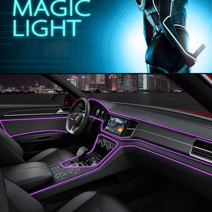 EL Cold Purple Light Waterproof Flat Flexible Car Strip Light with Driver for Car Decoration, Length: 5m(Purple) - Atmosphere lights by buy2fix | Online Shopping UK | buy2fix