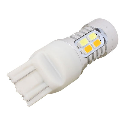 2PCS T20 10W 700LM Yellow + White Light Dual Wires 20-LED SMD 5630 Car Brake Light Lamp Bulb, Constant Current, DC 12-24V - In Car by buy2fix | Online Shopping UK | buy2fix