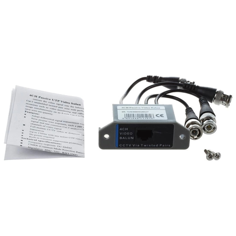 4 Channel Video ( BNC ) to UTP ( RJ45 ) Video Balun - Security by buy2fix | Online Shopping UK | buy2fix