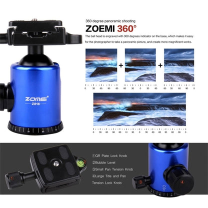 ZOMEI Z888 Portable Professional Travel Aluminium Tripod Monopod with Ball Head for Digital Camera(Blue) - Camera Accessories by ZOMEI | Online Shopping UK | buy2fix