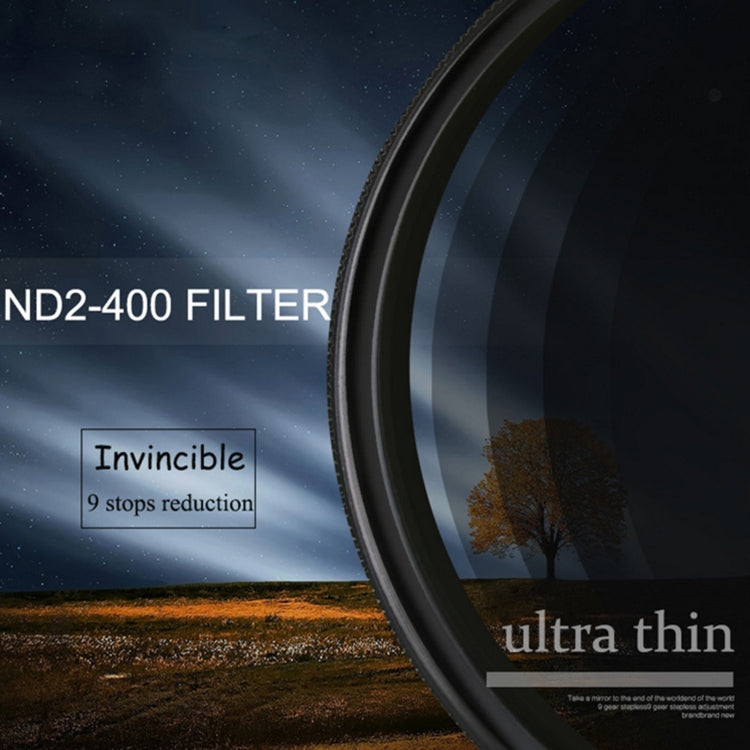 49mm ND Fader Neutral Density Adjustable Variable Filter, ND 2 to ND 400 Filter - Camera Accessories by buy2fix | Online Shopping UK | buy2fix