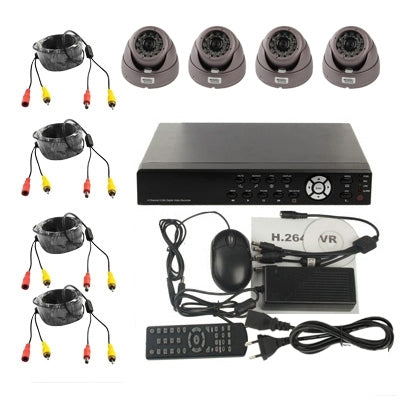 4-CH Embedded Digital Video Recorder Kit (1 / 3 Sharp CCD, 420TVL, 24 x IR LED, 6mm Lens, IR Distance: 25m, H.264 (8204EV+622A) - Security by buy2fix | Online Shopping UK | buy2fix