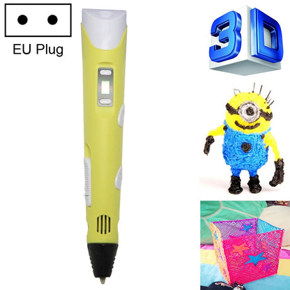 Hand-held 3D Printing Pen, EU Plug(Yellow) - Consumer Electronics by buy2fix | Online Shopping UK | buy2fix