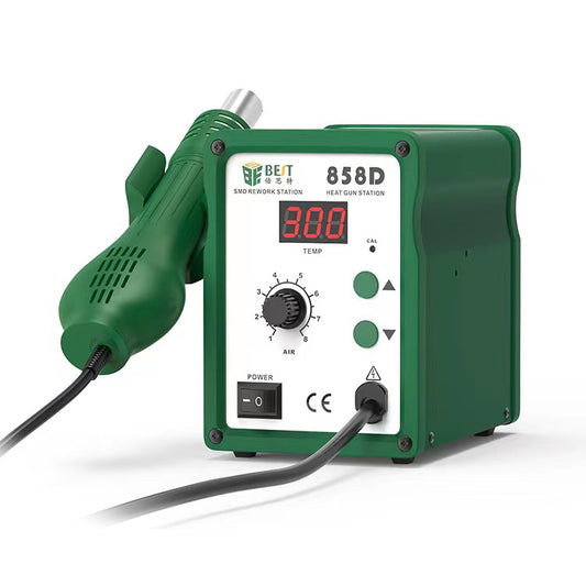 BEST BST-858D+ AC 220V 50Hz 650W LED Displayer Adjustable Temperature Unleaded Hot Air Gun with Helical Wind(Green) - Heat Guns by buy2fix | Online Shopping UK | buy2fix