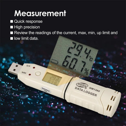 BENETECH GM1365 Digital Humidity & Temperature Data Logger - Thermostat & Thermometer by BENETECH | Online Shopping UK | buy2fix