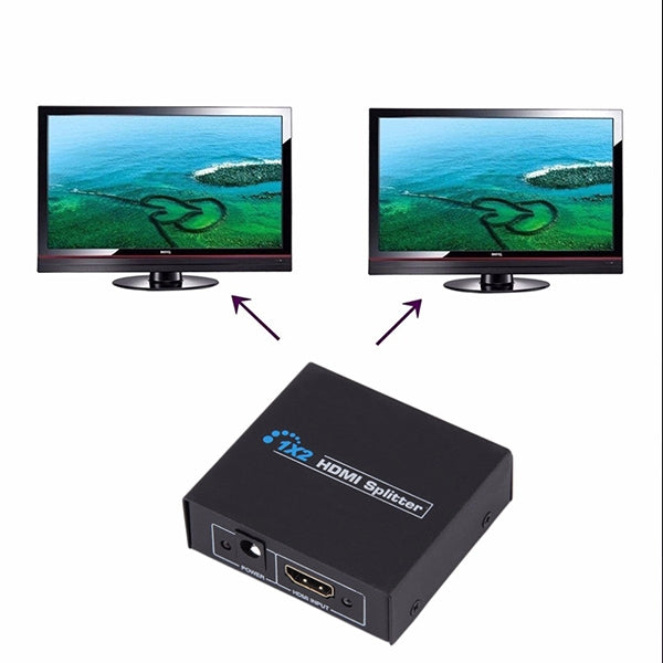 V1.4 1x2 Mini HDMI Amplifier Splitter, Support 3D & Full HD 1080P(Black) - Splitter by buy2fix | Online Shopping UK | buy2fix