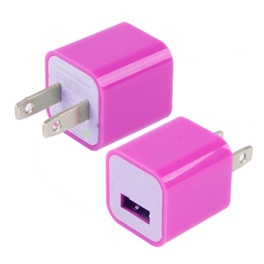 US Plug USB Charger(Magenta) - Apple Accessories by buy2fix | Online Shopping UK | buy2fix