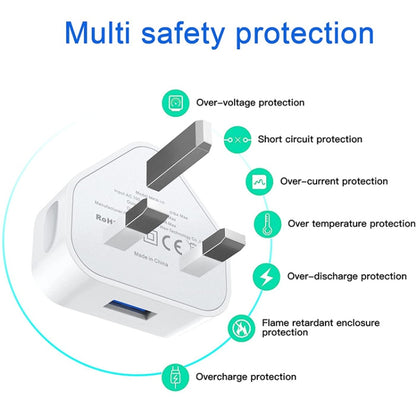 5V / 1A (UK Plug) USB Charger Adapter For  iPhone, Galaxy, Huawei, Xiaomi, LG, HTC and Other Smart Phones, Rechargeable Devices(White) - USB Charger by buy2fix | Online Shopping UK | buy2fix