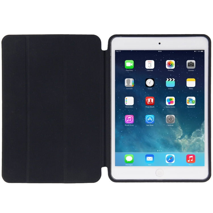 3-folding Naturally Treated Leather Smart Case with Sleep / Wake-up Function & Holder for iPad mini / mini 2 Retina(Black) - iPad Mini 4 & 3 & 2 & 1 Cases by buy2fix | Online Shopping UK | buy2fix