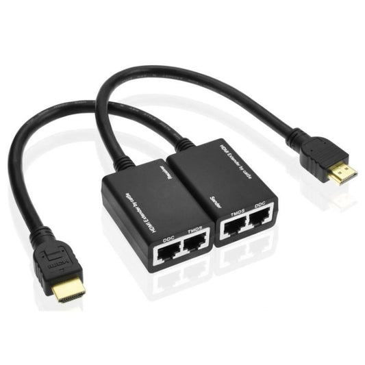 HDMI Extender by Cat5e / 6 LAN Cable 30M / 1080P(Black) - Computer & Networking by buy2fix | Online Shopping UK | buy2fix