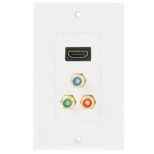 HDMI Female Plug + 3 RCA Female Plugs Wall Plate Panel - Consumer Electronics by buy2fix | Online Shopping UK | buy2fix