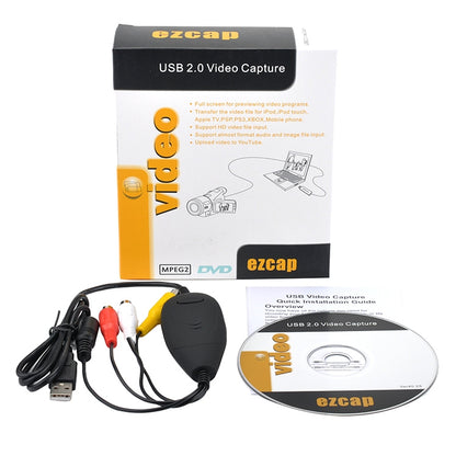 Ezcap USB 2.0 Video Capture, Support MPEG 2 Recording Format, TV System: PAL / NTSC(Black) - Security by Ezcap | Online Shopping UK | buy2fix