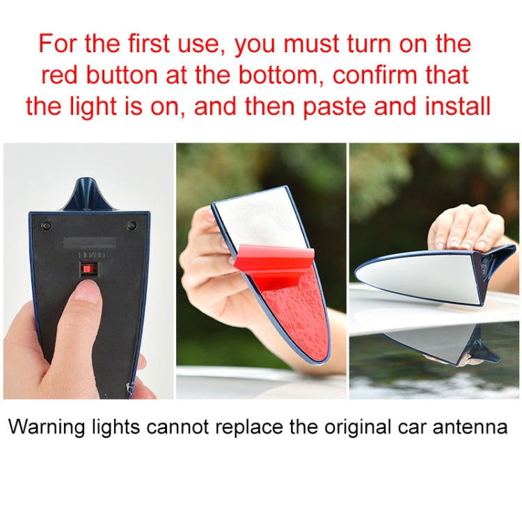 Solar Shark Fin High-positioned Alarm Light(White) - In Car by buy2fix | Online Shopping UK | buy2fix