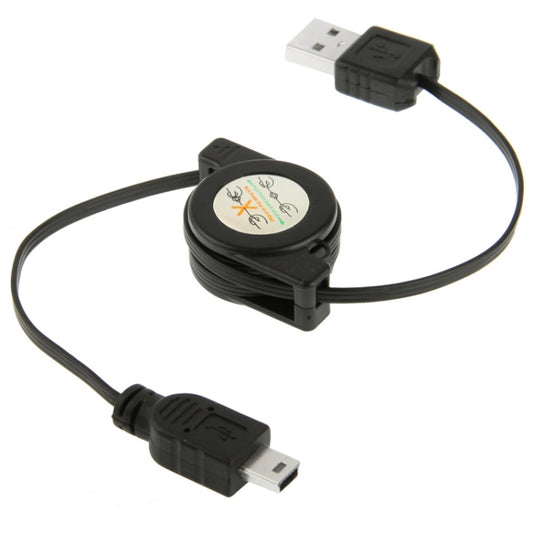 USB 1.1 to Mini 5 Pin USB Retractable Data & Charger Cable for Motorola V3 / Mobile Phone / MP3 / MP4 / Digital Camera / GPS, Length: 10cm (Can be Extended to 80cm), Black(Black) - Micro USB Cable by buy2fix | Online Shopping UK | buy2fix