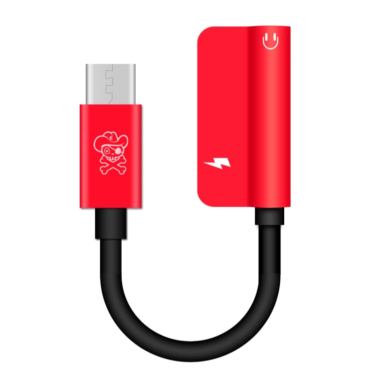 ENKAY Hat-ptince Type-C to Type-C&3.5mm Jack Charge Audio Adapter Cable, For Galaxy, HTC, Google, LG, Sony, Huawei, Xiaomi, Lenovo and Other Android Phone(Red) - Audio Adapter by ENKAY | Online Shopping UK | buy2fix