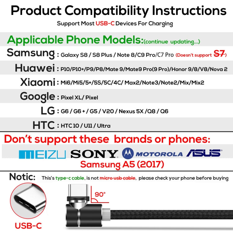 TOPK 1m 2.4A Max USB to USB-C / Type-C 90 Degree Elbow Magnetic Charging Cable with LED Indicator(Black) - Mobile Accessories by TOPK | Online Shopping UK | buy2fix