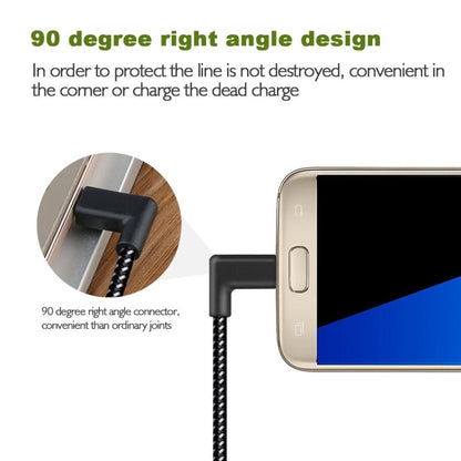 20cm 2A USB to USB-C / Type-C Nylon Weave Style Double Elbow Data Sync Charging Cable - USB-C & Type-C Cable by buy2fix | Online Shopping UK | buy2fix