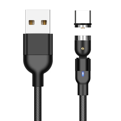 2m 2A Output USB to USB-C / Type-C Nylon Braided Rotate Magnetic Charging Cable(Black) - Mobile Accessories by buy2fix | Online Shopping UK | buy2fix