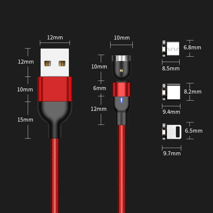 2m 2A Output USB to USB-C / Type-C Nylon Braided Rotate Magnetic Charging Cable(Black) - Mobile Accessories by buy2fix | Online Shopping UK | buy2fix