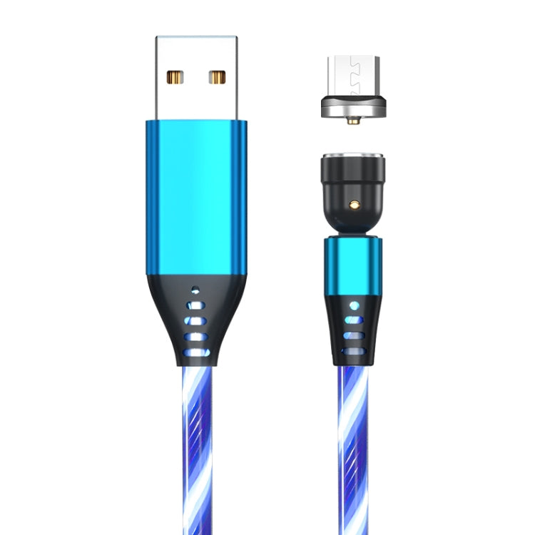 2.4A USB to Micro USB 540 Degree Bendable Streamer Magnetic Data Cable, Cable Length: 1m (Blue) - Mobile Accessories by buy2fix | Online Shopping UK | buy2fix