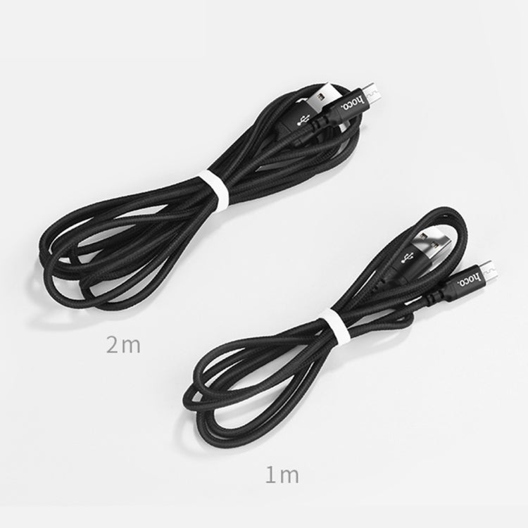 hoco X14 1m Nylon Braided Aluminium Alloy Micro USB to USB Data Sync Charging Cable(Black) - Micro USB Cable by hoco | Online Shopping UK | buy2fix