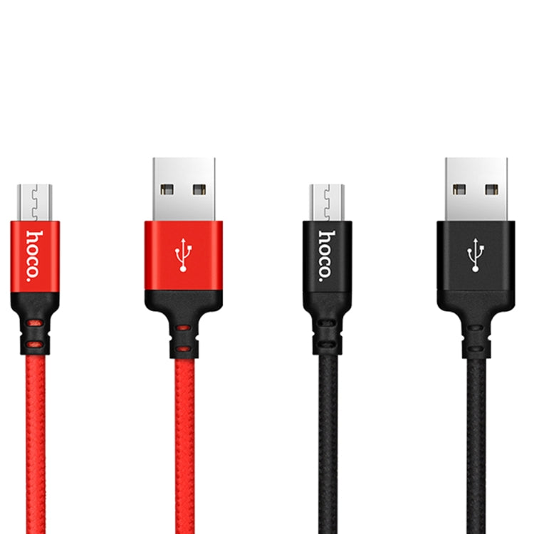 hoco X14 2m Nylon Braided Aluminium Alloy Micro USB to USB Data Sync Charging Cable(Red) - Micro USB Cable by hoco | Online Shopping UK | buy2fix