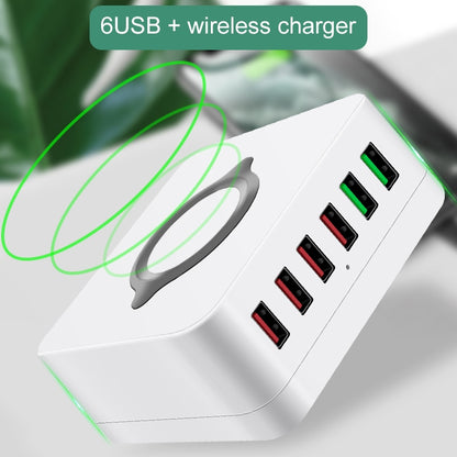 E6 7 In 1 Multi-function Wireless Charging Station USB Smart Socket Holder Stand - Multifunction Charger by buy2fix | Online Shopping UK | buy2fix