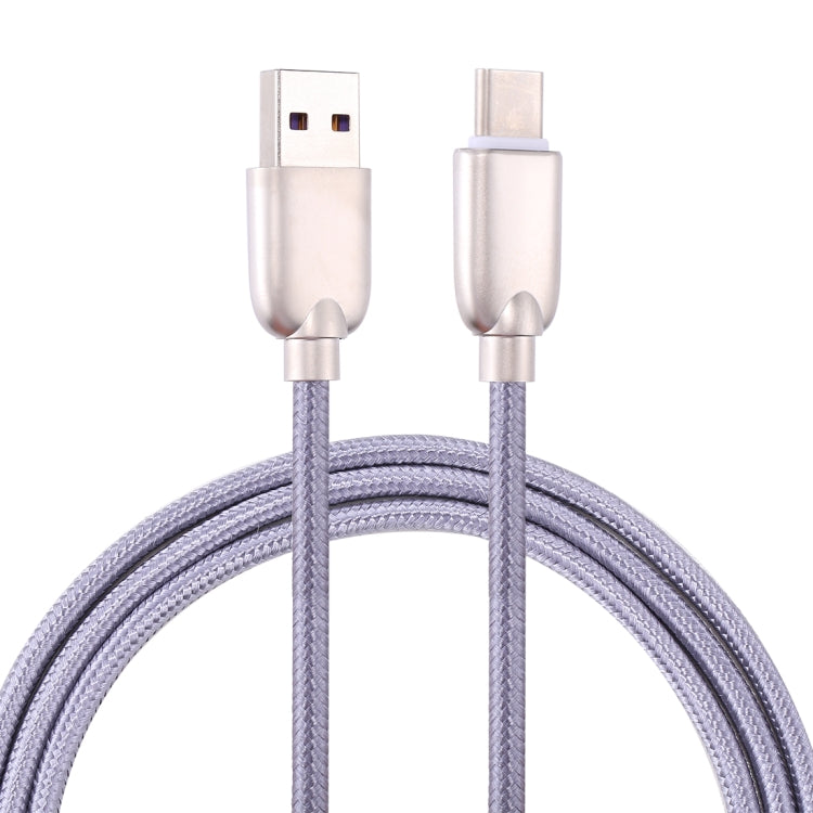 1m 5A Wires Woven USB-C / Type-C to USB 2.0 Data Sync Quick Charger Cable - USB-C & Type-C Cable by buy2fix | Online Shopping UK | buy2fix