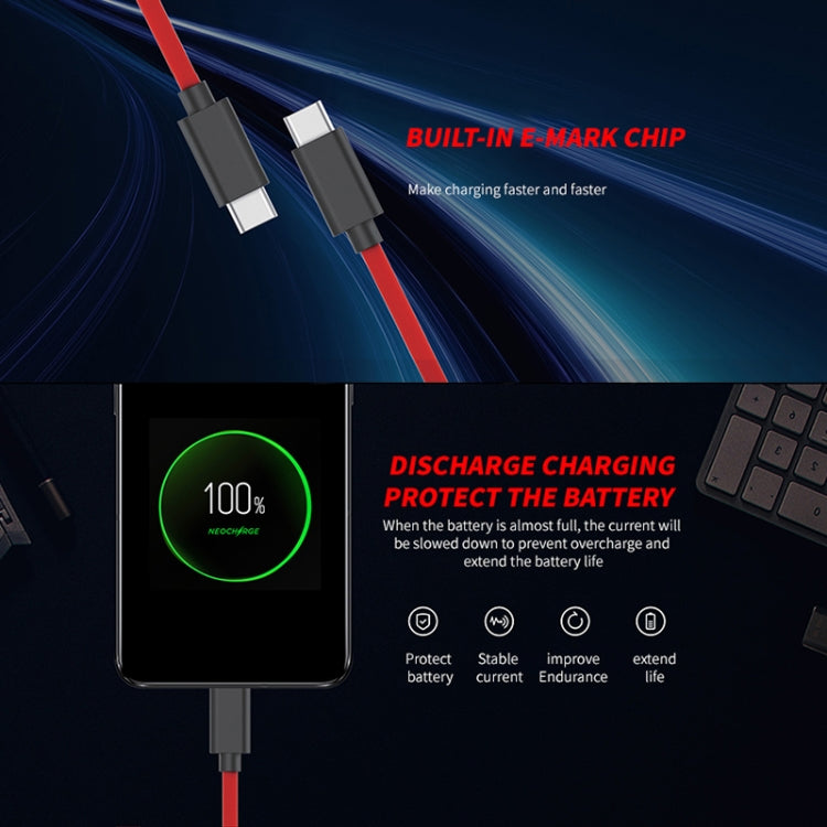 ZTE Nubia 1m USB Type-C to USB Type-C 6A Fast Charging Date Cable -  by Nubia | Online Shopping UK | buy2fix