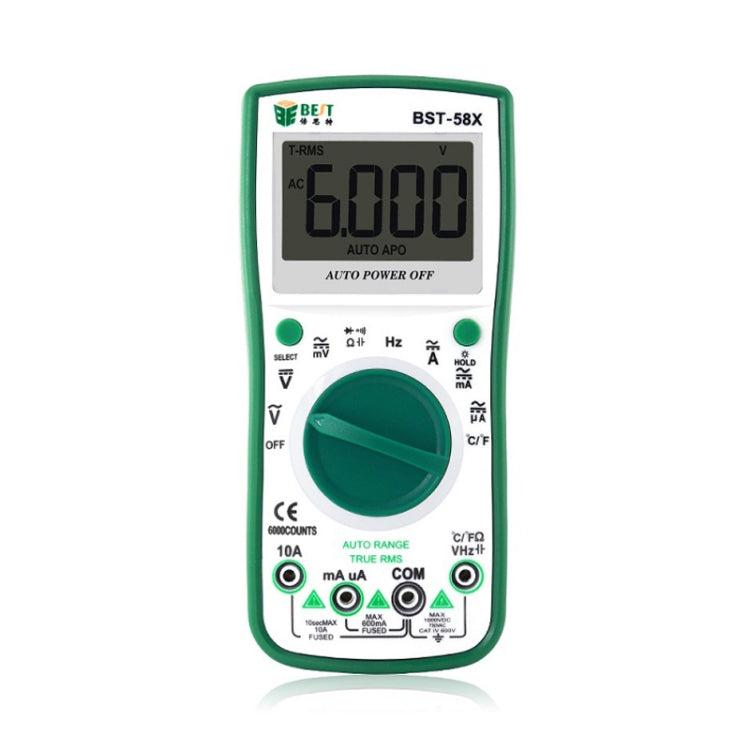 BEST BST-58X Multi-function Digital Multimeter Automatic Range Four Position Semi Backlight Display Intelligent Anti Burning - Digital Multimeter by BEST | Online Shopping UK | buy2fix