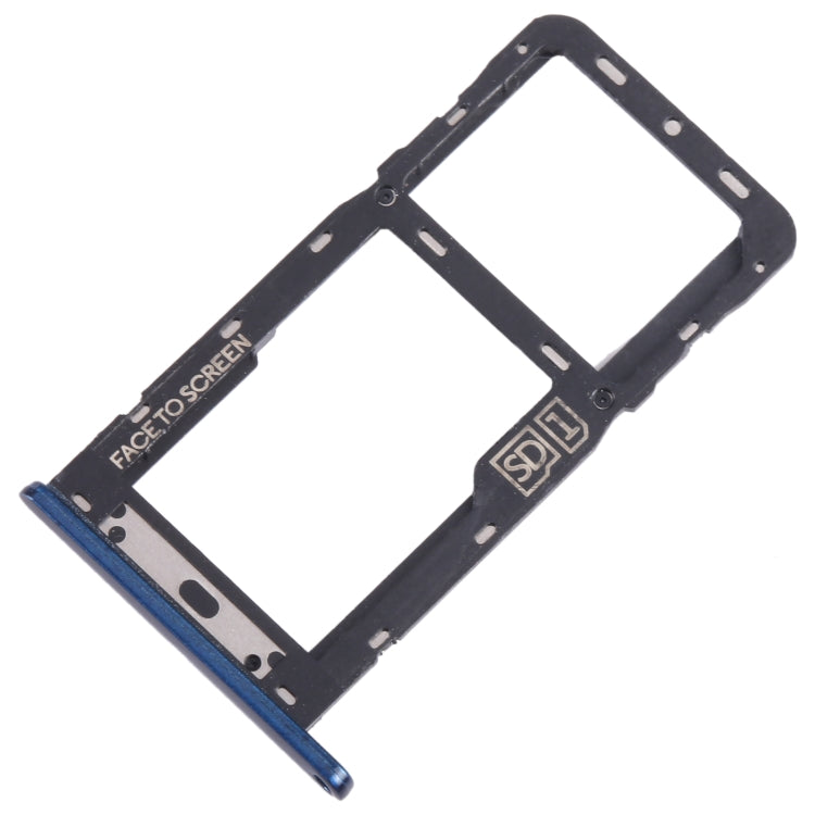 For Motorola Moto G7 Power SIM Card Tray + Micro SD Card Tray (Blue) - Card Socket by buy2fix | Online Shopping UK | buy2fix